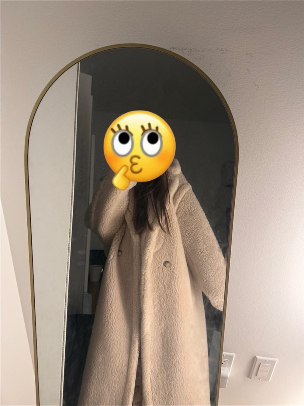 Max Mara Womens Beige Teddy Double-Breasted Wool & Alpaca Long Coat - Picture 4 of 4